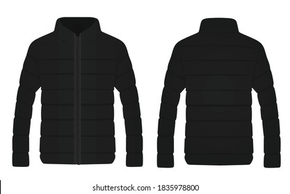 Black winter jacket. vector illustration