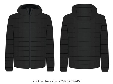 Black winter jacket. vector illustration