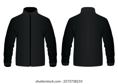 Black  winter jacket. vector illustration