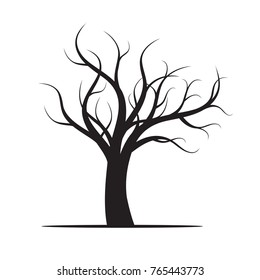 Black Winter Naked Tree Vector Illustration Stock Vector Royalty Free Shutterstock