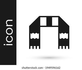 Black Winter scarf icon isolated on white background.  Vector