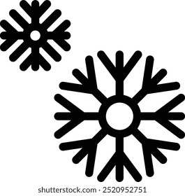 Ilustração de ícone de vetor isolado de floco de neve de inverno preto