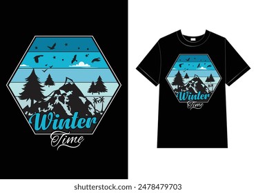 black winter t shirt that word winter time.