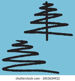 Black winter tree for decor, design website or posters . Vector illustration. Vector illustration