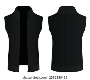 Black winter vest. vector illustration