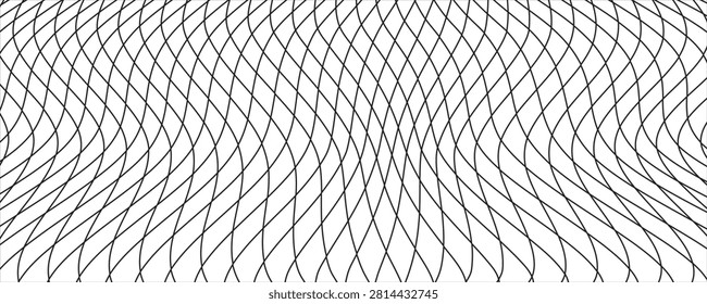 Black wire fence seamless pattern. Mesh net texture background. Lattice grid chain silhouette for barrier wall, safety zone, construction backdrop. Repeated metal henge enclosure wallpaper. Vector