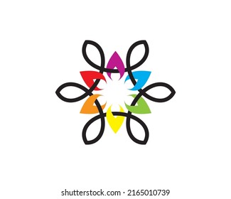 black wired colorful petal flower 
