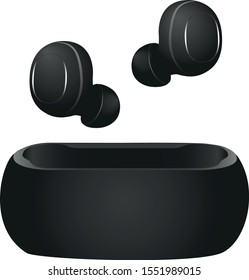 Black wireless headset with boxing