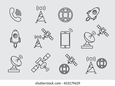Black wireless icons. Set icons for wifi eps10
