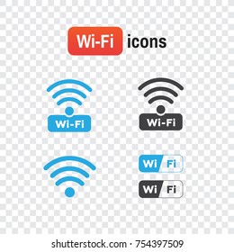 Black wireless icons. Set icons for wifi vector