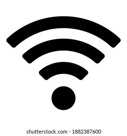 Black wireless network icon wifi isolated on white