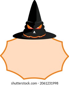black witch hat. Halloween icon. Design elements for advertising and promotion. Flat cartoon illustration. Objects isolated on white background.