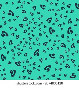 Black Witch hat icon isolated seamless pattern on green background. Happy Halloween party.  Vector