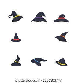 Black witch hat illustration vector