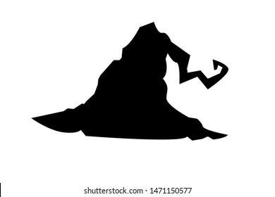 Black witch hat on white background. halloween symbol