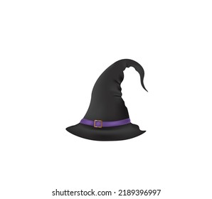Black witch hat for parties. vector illustration