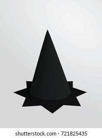 Black witch hat for parties. vector illustration