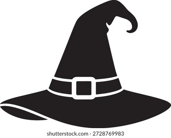 Vector negro de la silueta del sombrero de la bruja