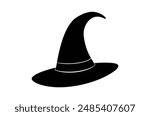 black witch hat , witch hat vector,   icon vector illustration, witch hat silhouette of a witch hat  isolated on a white background,  eps,  png,    vector,