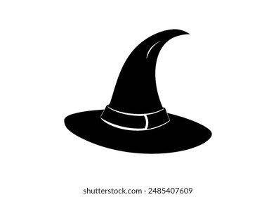 black witch hat , witch hat vector,   icon vector illustration, witch hat silhouette of a witch hat  isolated on a white background,  eps,  png,    vector,