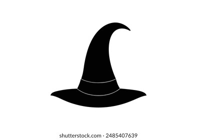 black witch hat , witch hat vector,   icon vector illustration, witch hat silhouette of a witch hat  isolated on a white background,  eps,  png,    vector,