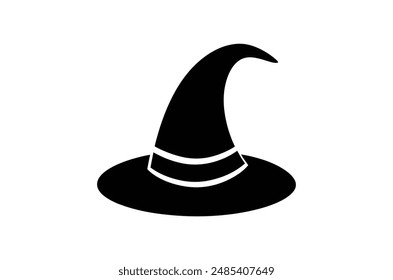 black witch hat , witch hat vector,   icon vector illustration, witch hat silhouette of a witch hat  isolated on a white background,  eps,  png,    vector,