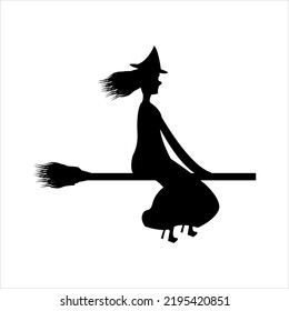 Black witch silhouette for Halloween