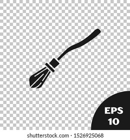 Black Witches broom icon isolated on transparent background. Happy Halloween party.  Vector Illustration