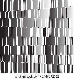 Black and wite geometric pattern with short lines of different shades of black and  grey color Vector illustration