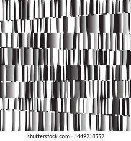 Black and wite geometric pattern with short lines of different shades of black and  grey color Vector illustration