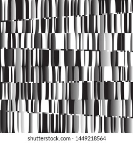Black and wite geometric pattern with short lines of different shades of black and  grey color Vector illustration