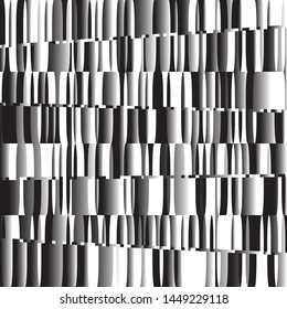 Black and wite geometric pattern with short lines of different shades of black and  grey color Vector illustration