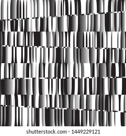 Black and wite geometric pattern with short lines of different shades of black and  grey color Vector illustration