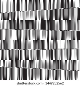 Black and wite geometric pattern with short lines of different shades of black and  grey color Vector illustration
