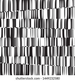 Black and wite geometric pattern with short lines of different shades of black and  grey color Vector illustration