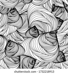 Black and wite wavy seamless pattern (seamlessly tiling). 
Abstract background for your design paper, scrapbooking, fabric, textile, wallpaper, 
web design, greeting card, business card. Vector.