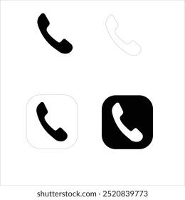 Black and Withal is a Call icon design element illustration.
