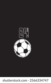 Black and withe football logo design