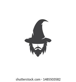 Black Wizard character logo vector
