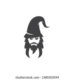 Black Wizard character logo vector