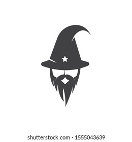 Black Wizard character logo vector