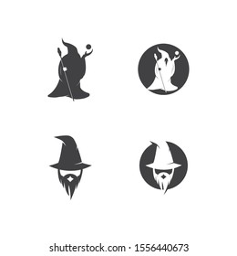 Black Wizard character logo vector