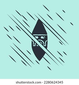 Black Wizard warlock icon isolated on green background. Glitch style. Vector