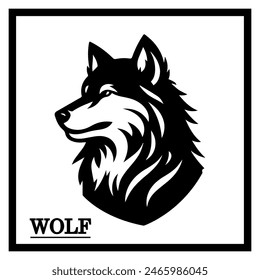 Black wolf animal silhouette vector