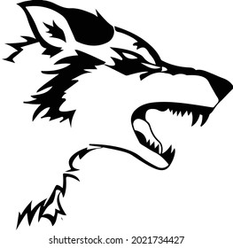 black wolf decal logo sketch