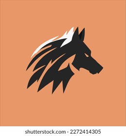 black wolf head logo design template, wolf animal silhouette illustration