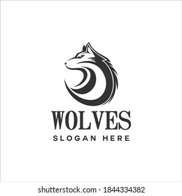 black wolf head vector logo