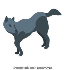 Black wolf icon. Isometric of black wolf vector icon for web design isolated on white background