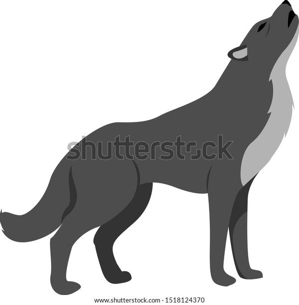 Black Wolf Illustration Vector On White Stock Vector Royalty Free