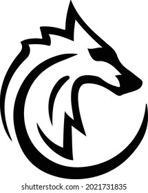 black wolf logo design simple